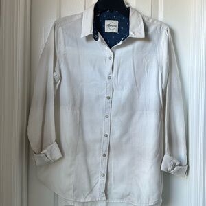 JACHS Girlfriend White Casual Button-Down Shirt